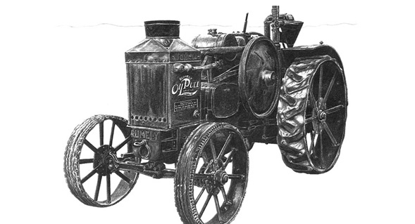 Oil Pull Tractor Illustration