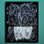 Negative Series â€˜Tidesâ€™ â€“ Acrylic on Black Canvas